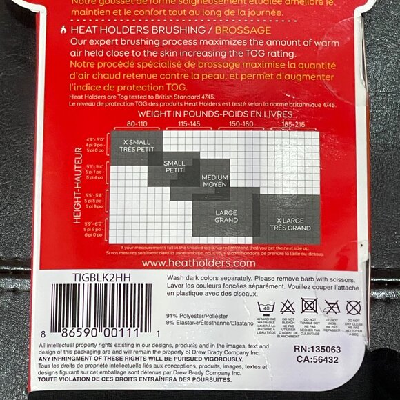 New Heat Holders Black Thermal Tights Small Thermal Brushed Inner NWT - Picture 6 of 6